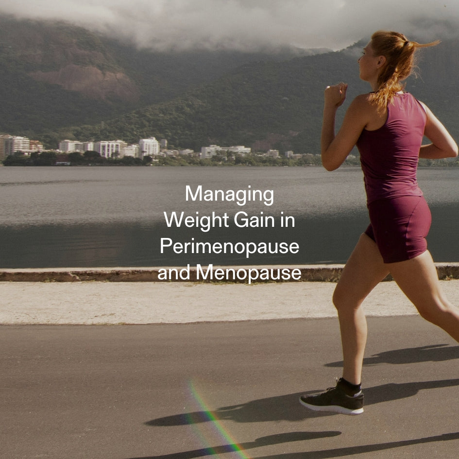 Woman running outdoors to manage weight during perimenopause and menopause with support from natural GLP-1 pathways